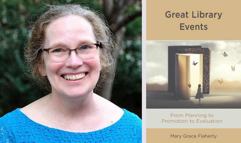 SILS Associate Professor Mary Grace Flaherty and the cover of her new book.