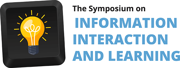 Graphic of computer key with lightbulb on it next to text saying The Symposium on Information Interaction and Learning
